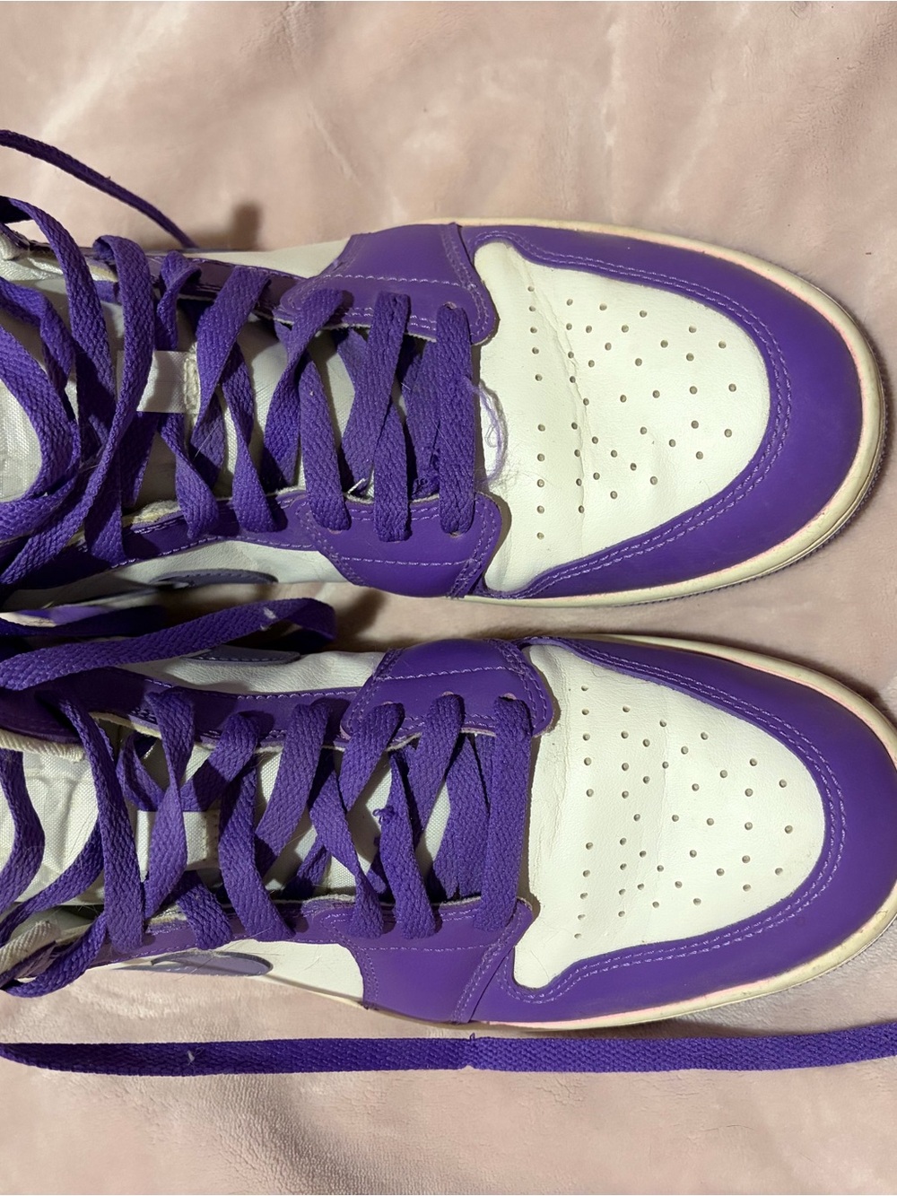 Jordan Purple and White Low-Top Sneakers